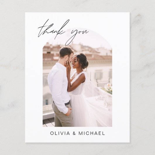 結婚のアーチありがとう写真ミニマルなロマンチック (正面)