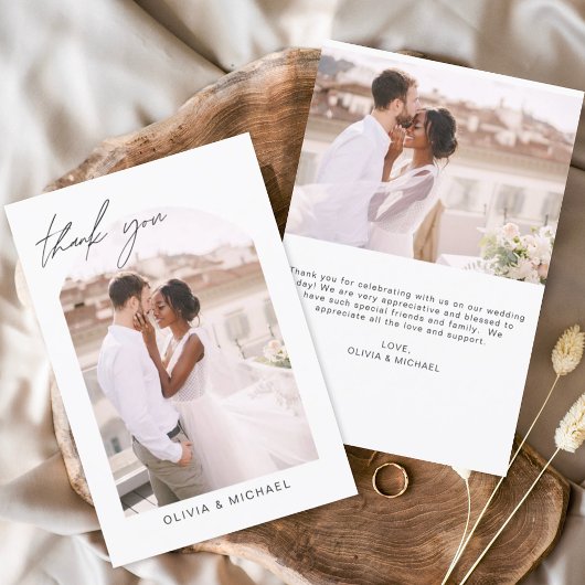 結婚のアーチありがとう写真ミニマルなロマンチック