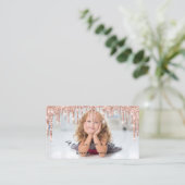 結婚のイベントプランナーグリッタードリップバラ写真 名刺 (スタンド正面)