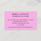 結婚のイベントプランナーバラグリッタードライ王室のプ 名刺 (裏面)