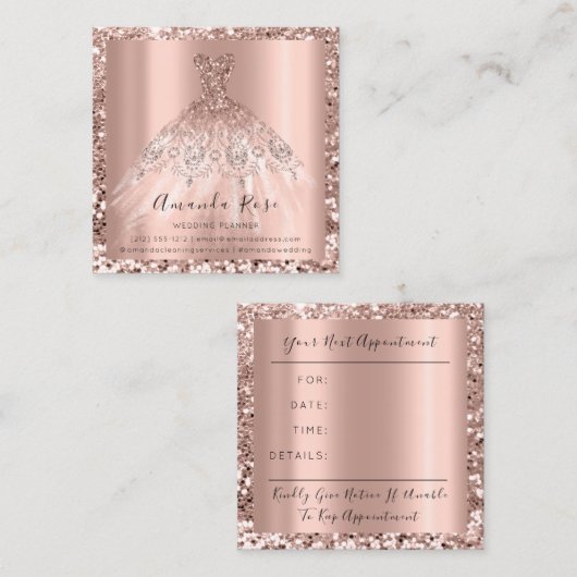 結婚のイベントプランナーバラピンクアポイントメントカード 予約カード (正面/裏面)