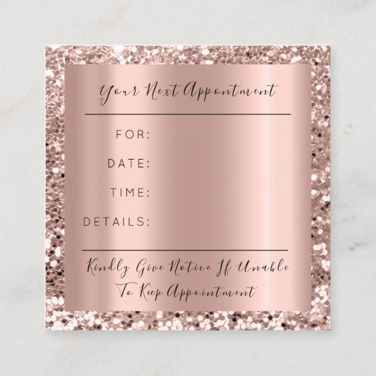 結婚のイベントプランナーバラピンクアポイントメントカード 予約カード (裏面)