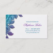 結婚のイベントプランナーバラフラワーブルーパープル 名刺 (裏面)