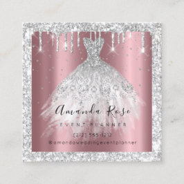 結婚のイベントプランナーバラ紙吹雪シルバードリップス 予約カード