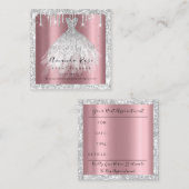 結婚のイベントプランナーバラ紙吹雪シルバードリップス 予約カード (正面/裏面)