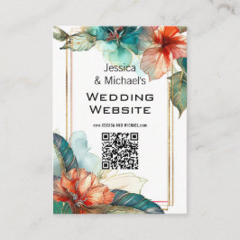 結婚のウェブサイト+ QRハイビスカスセレナーデパラダイス エンクロージャーカード