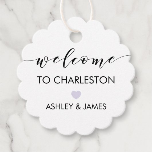 結婚のウェルカムギフトラベル,ホテルゲストズラベンダー フェイバータグ (正面)