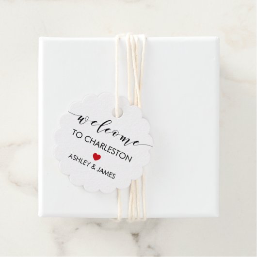 結婚のウェルカムギフトラベルHotel Guests, Red フェイバータグ (インサイチュ)