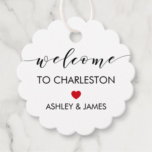 結婚のウェルカムギフトラベルHotel Guests, Red フェイバータグ (正面)