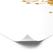 結婚のウェルカムサイン – 紫と金ゴールドフローラ ポスター (コーナー)