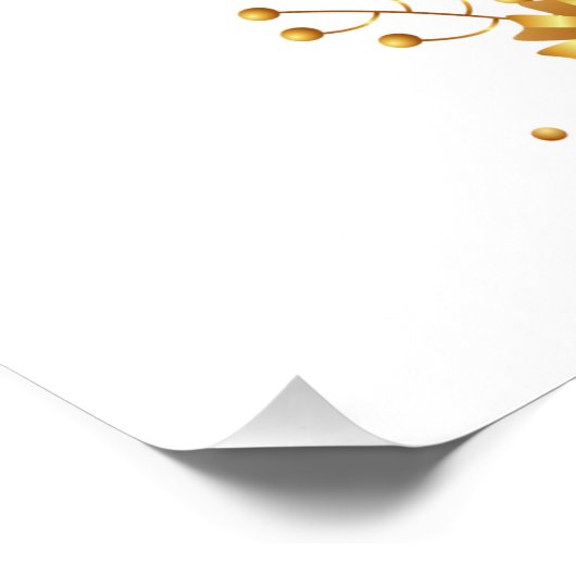 結婚のウェルカムサイン – 紫と金ゴールドフローラ ポスター (コーナー)