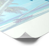 結婚のウェルカムサンディビーチとトロピカルパームズ ポスター (角)