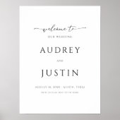 結婚のウェルカムトレンディースクリプトシンプルデザイン ポスター (正面)