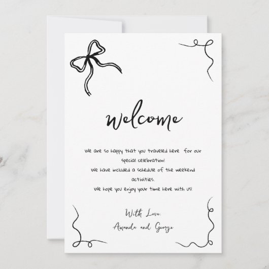 結婚のウェルカムバッグの旅程 シーズンカード (正面)