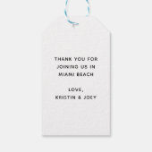 結婚のウェルカムバッグギフトラベル、クラフト&ブラックハート ギフトタグ (裏面)