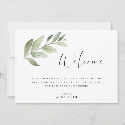 結婚のウェルカムバッグ挿入カード (正面)