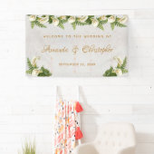 結婚のウェルカムフローラホワイトカラリリーズマーブル 横断幕 (インサイチュ)