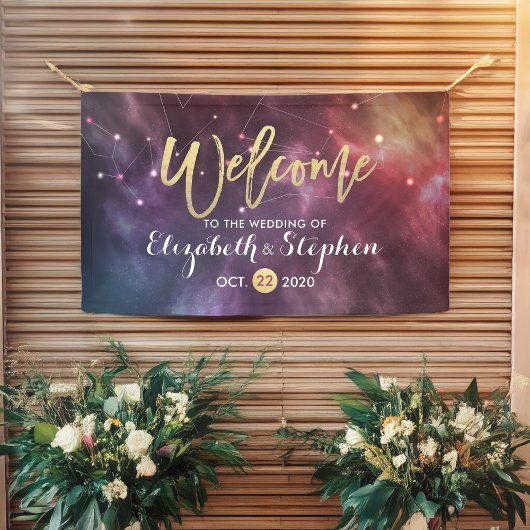 結婚のウェルカム銀河系スターズネブラコンステレーション 横断幕