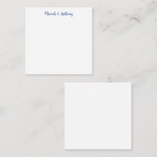 結婚のエレガントクリエイティブクラシカルブルー ノートカード (正面/裏面)