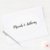 結婚のエレガントクリエイティブクラシカル白黒 楕円形シール (封筒)