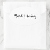 結婚のエレガントクリエイティブクラシカル白黒 楕円形シール (バッグ)