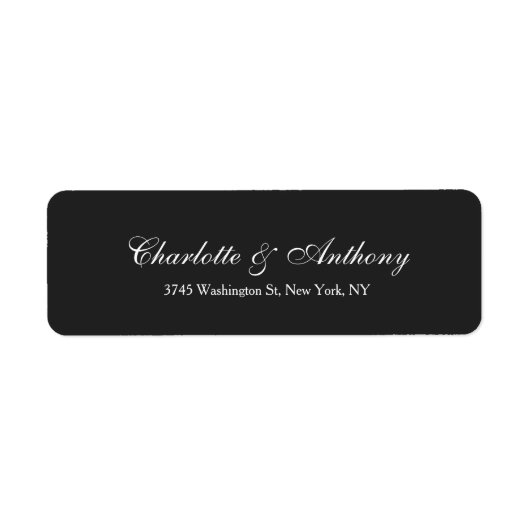 結婚のエレガントクリエイティブダーク・グレイ・ミニマリスト ラベル (正面)