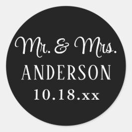 結婚のエレガントタイポグラフィ ラウンドシール