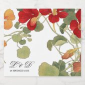 結婚のエレガントフローラオレンカスタムジ スパークリングワインラベル (シングルラベル)