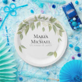 結婚のエレガントユ素朴ーカリ植物学 ペーパープレート (パーティー)