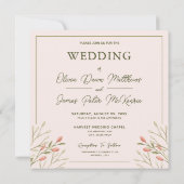 結婚のエレガント森離れ 招待状 (裏面)