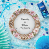 結婚のエレガント華美フローラ ペーパープレート (パーティー)