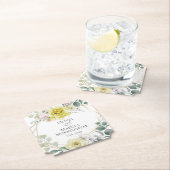 結婚のエレガント陽気な黄色い牡丹の花 ペーパーコースター (インサイチュ)