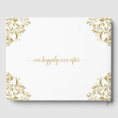 結婚のエレガント高級ヴィンテージビクトリアン金ゴールド ゲストブック (裏面)