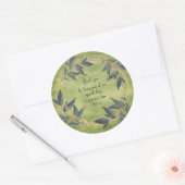 結婚のオリーブリースシパーソナライズされたステッカー ラウンドシール (封筒)