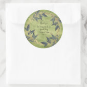 結婚のオリーブリースシパーソナライズされたステッカー ラウンドシール (バッグ)