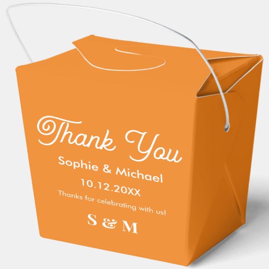 結婚のオレンジ秋新郎新婦 フェイバーボックス (裏面)