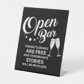 結婚のオープンバー今夜の飲み物は無料サイン 台座サイン (正面)