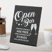 結婚のオープンバー今夜の飲み物は無料サイン 台座サイン (インサイチュ)