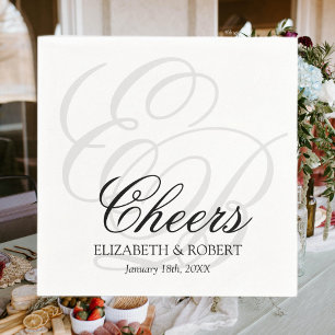 結婚のカクテルシンプル応援モノグラム スタンダードカクテルナプキン