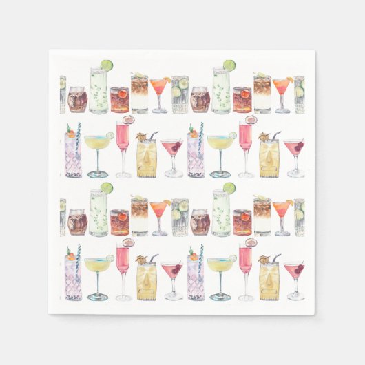 結婚のカクテルナプキンス図解入りの、写真付きのカクテル時間 スタンダードカクテルナプキン (正面)