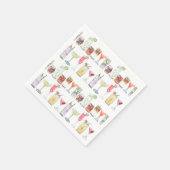 結婚のカクテルナプキンス図解入りの、写真付きのカクテル時間 スタンダードカクテルナプキン (角)