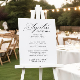 結婚のカクテルバーメニューエレガントポモダンスター ポスター