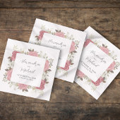 結婚のカクテルパーソナライズされたバエレガントルゴーニュ スタンダードカクテルナプキン