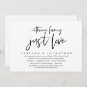 結婚のカジュアル駆け落ちファンシーは無し愛 招待状 (正面/裏面)