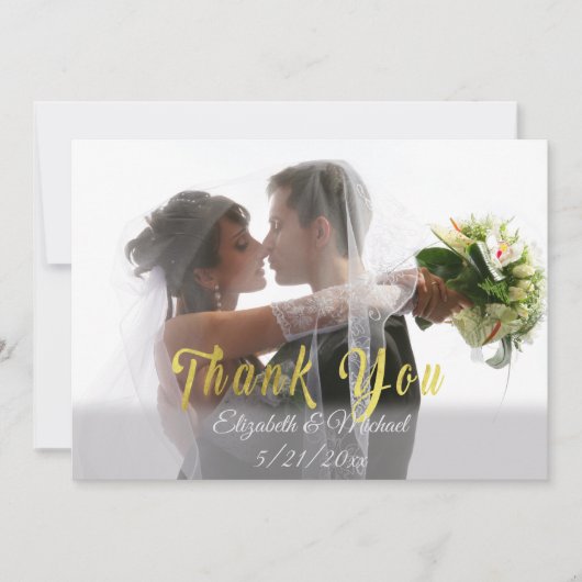 結婚のカスタマイズ可能なサンキューカード サンキューカード (正面)