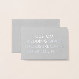 結婚のカスタムプリントカード付きシルバー 箔カード