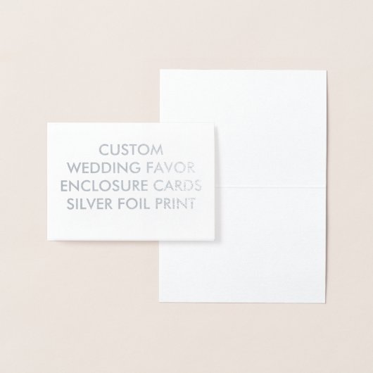 結婚のカスタムプリントカード付きシルバー 箔カード (ディスプレー)