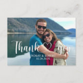 結婚のカスタム写真にモダンお礼をリラックス申し上げる エンクロージャーカード (正面)