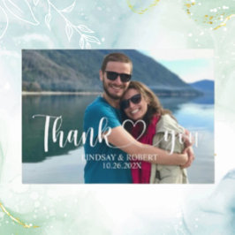 結婚のカスタム写真にモダンお礼をリラックス申し上げる エンクロージャーカード