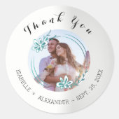 結婚のカスタム写真 ラウンドシール (正面)
